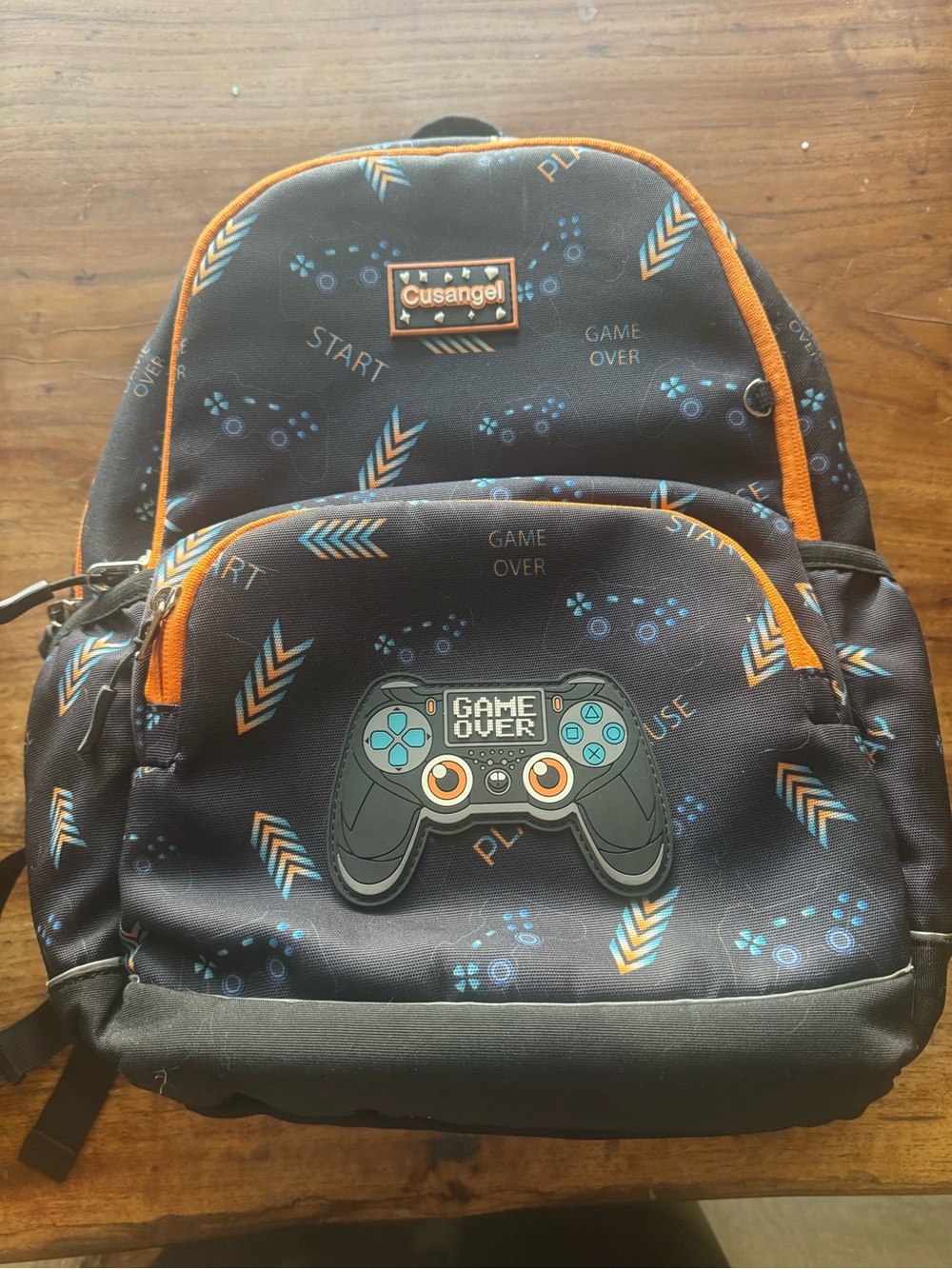 Gamer Kids Backpack Black and Orange